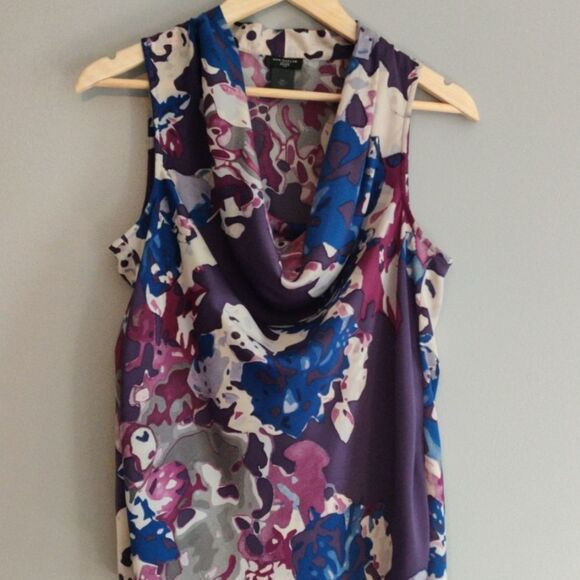 ⚓✔️Abstract Pattern Sleeveless Cowl Neck - Picture 1 of 3